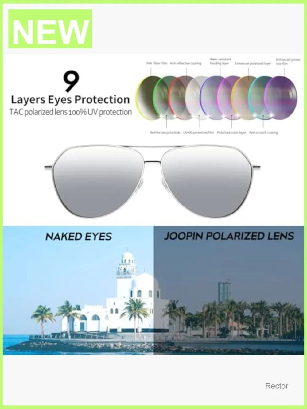 Classic Military Aviation Sunglasses Unisex Rectangle Shades UV400